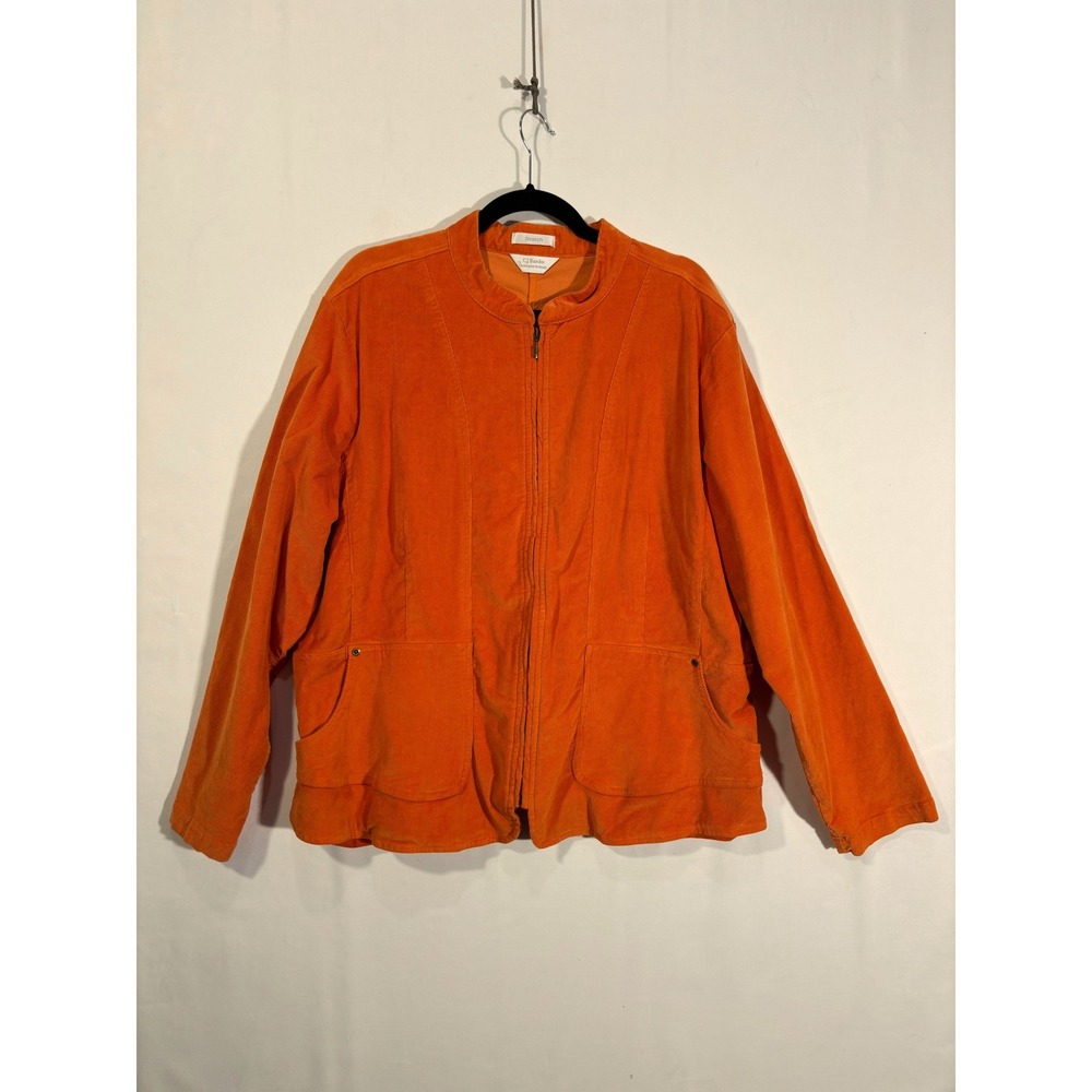 Vibrant Fall CJ Banks Corduroy Jacket Women 2X Orange